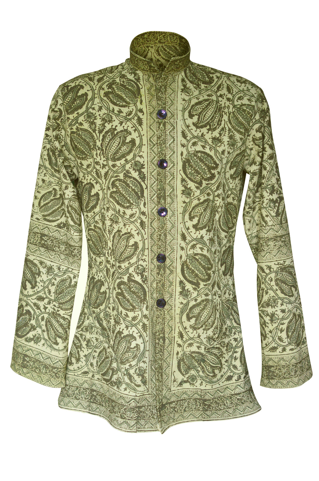 Green psychedelic Indian kaftan shirt