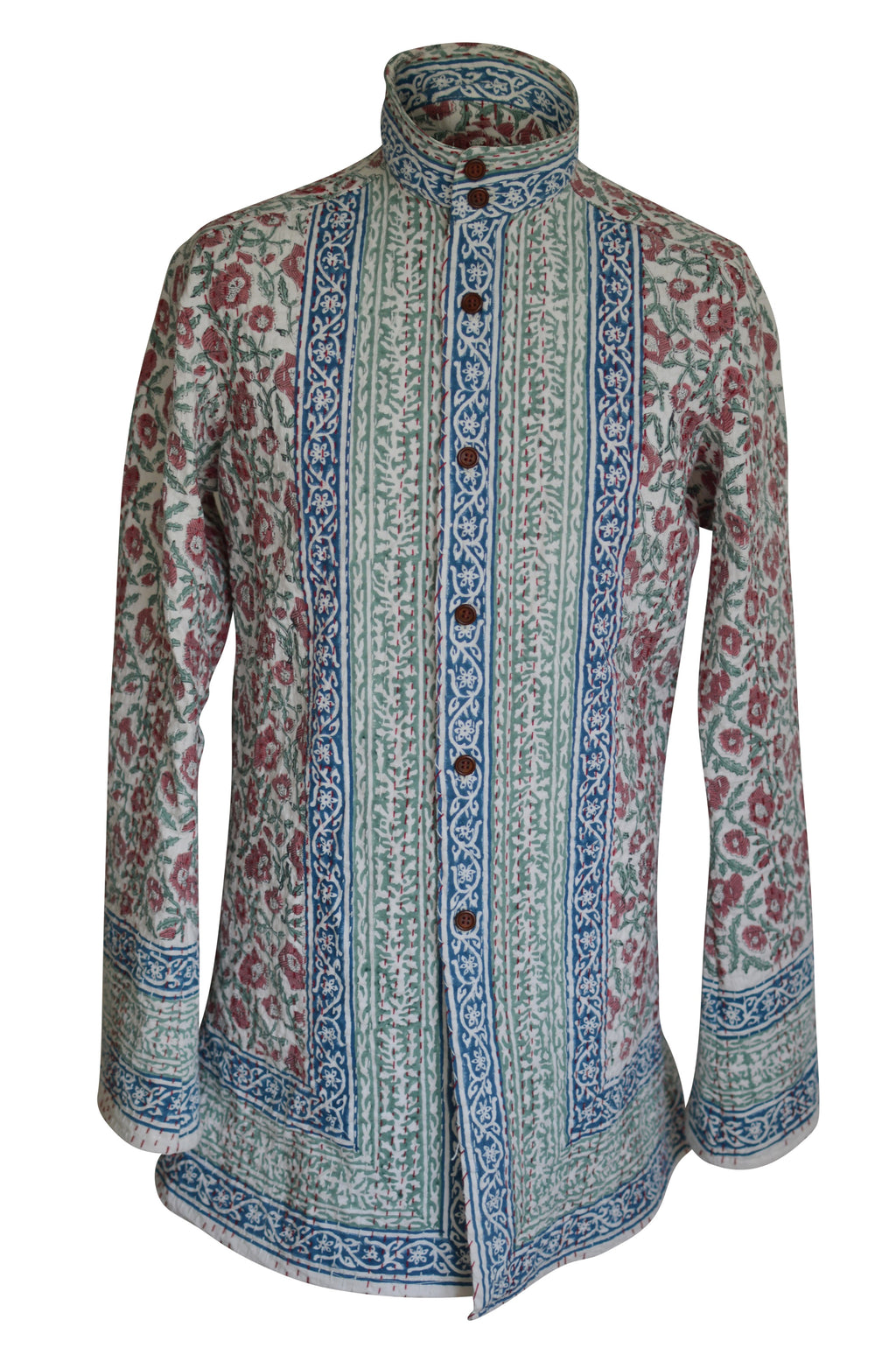 Psychedelic kantha kaftan shirt